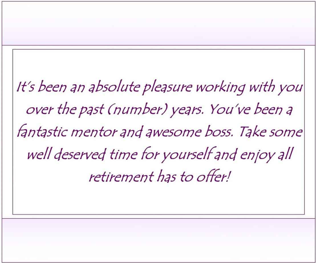 What to Write in a Retirement Card, Sample Message # 8 what to write in a retirement card,great things to say on a retirement card,what to say on a retirement card,retirement farewell message,retirement card wishes,best things to say on a retirement card,retirement messages,messages for retirement,best things to write on a retirement card,best things to write in a retirement card,what should I write in a retirement card,what should you write in a retirement card,what to say inside a retirement card,what do you say on a retirement card,what can you say on a retirement card,what to say instead of happy retirement,what can I say instead of happy retirement,retirement wishes and card messages,best retirement card messages,notes to write in a retirement card,retirement card message ideas,great things to write in a retirement card,retirement messages & wishes,retirement farewell messages,sincere retirement messages,sincere retirement words,retirement quotes,retirement wishes,wishes for retirement,what to say to someone that is retiring ,what to say to someone who is retiring,what to say to someone retiring,perfect retirement wishes,what to write in a retirement card for co-worker,what to say to someone retiring from work,heartfelt retirement message,heartfelt retirement card,retirement card,retirement farewell wishes to boss,retirement wishes messages for boss,retirement farewell wishes for boss,retirement wishes messages for father,retirement card message for teacher,retirement wishes for coworker,retirement wishes for friend,retirement messages for a close friend,retirement message for a close friend,retirement wishes for teacher colleagues,retirement wishes for colleague,what to write in a retirement card coworker,heartfelt retirement message for boss,heartfelt retirement letter to coworkers,retirement messages good wishes to boss,retirement messages good wishes for boss,retirement farewell wishes to colleague,retirement farewell message to coworkers,retirement wishes for colleagues ,examples of retirement wishes for coworker,heartfelt retirement letter to employer,retirement card sayings for coworkers,retirement wishes for a friend or family member,retirement best wishes messages for coworker,retirement messages good wishes from group,retirement messages good wishes to coworker,retirement farewell wishes to coworkers,retirement wishes to a coworker and friend,how to best wish your coworker a happy retirement,how to wish your coworker a happy retirment,retirement wishes for a family member,retirement wishes for family member,retirement message for family member,retirement message for a family member